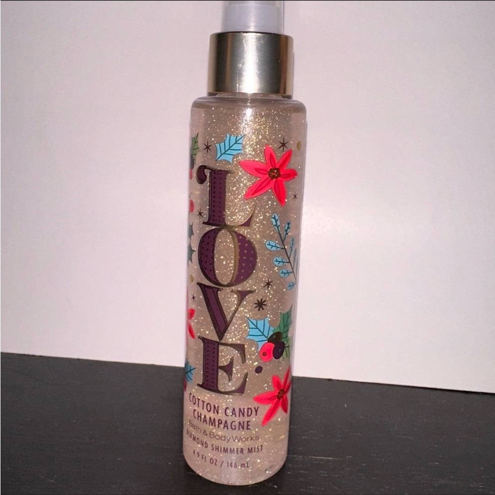 New Bath and Body Works Love Cotton Candy Champagne Diamond Shimmer Mist
